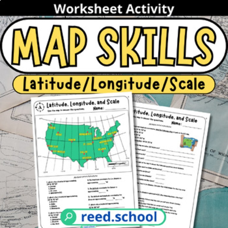 Latitude, Longitude & Map Scale Practice resource cover